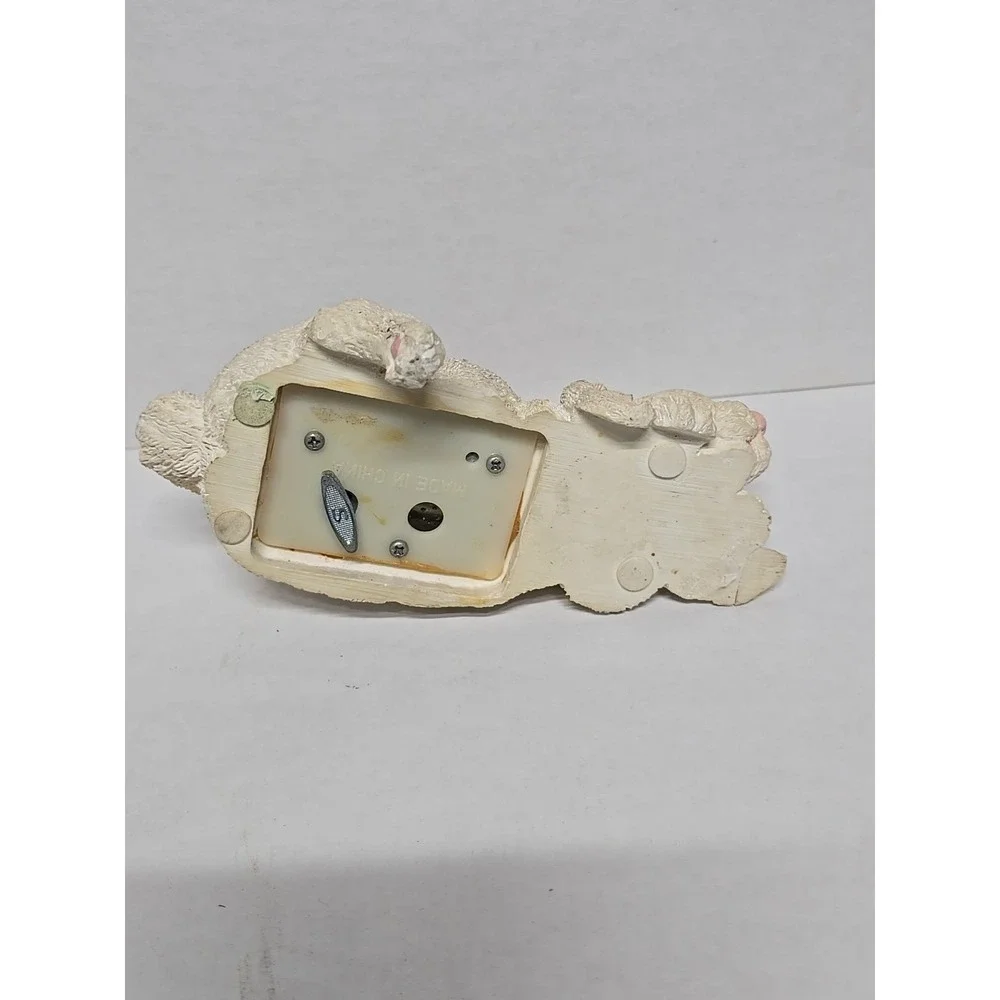 Sleeping White Bunny Rabbit with Pink Bow Resin Shelf Sitter Spring Nursery Room